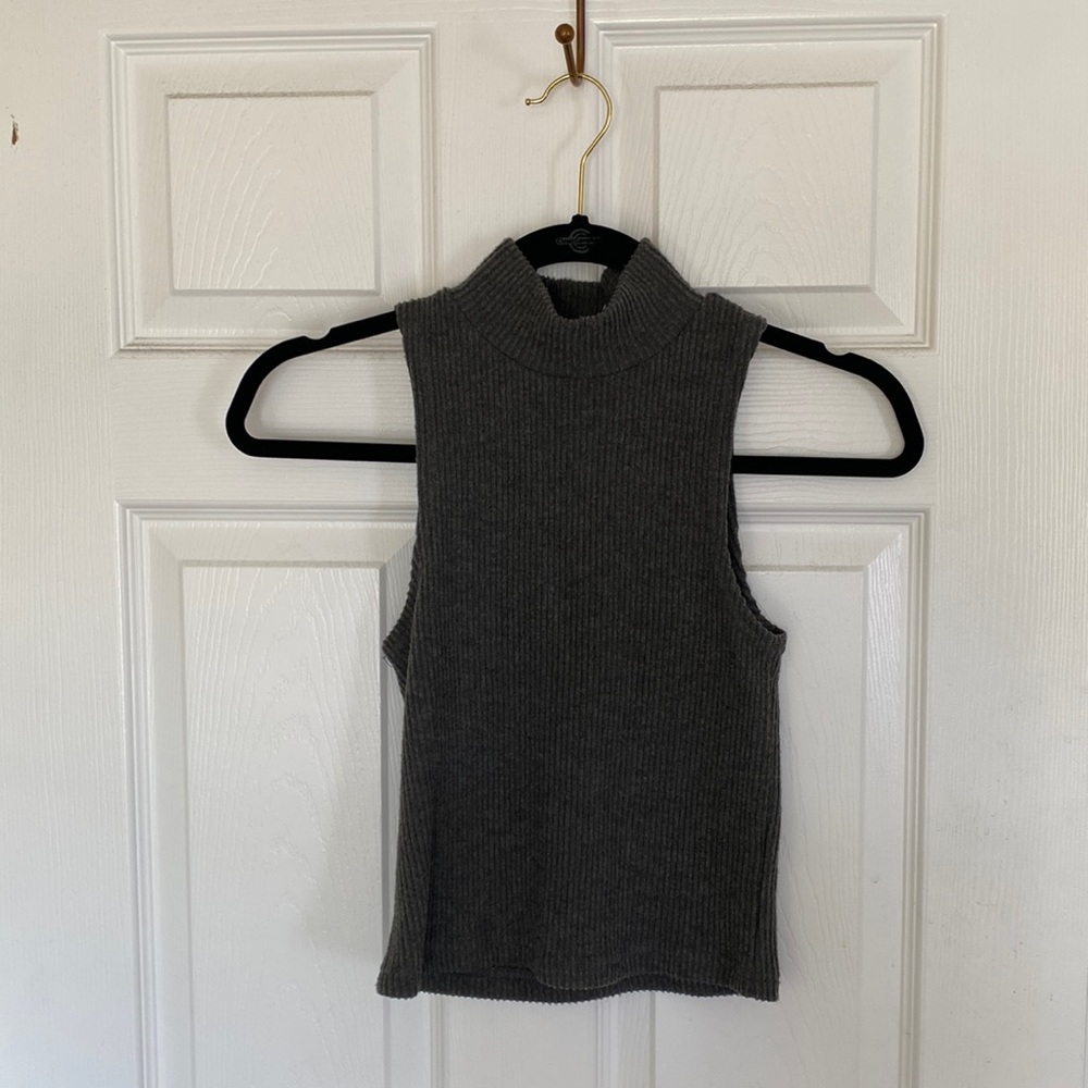 Grey low cut turtleneck